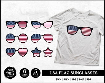 USA FLAGGE SONNENBRILLE SVG | Amerika Flagge Brille