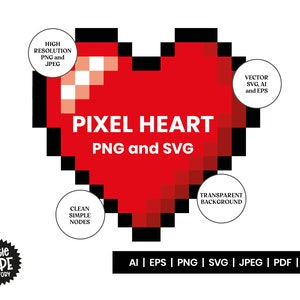 Pixel Heart PNG Clipart | Heart Pixel Art SVG