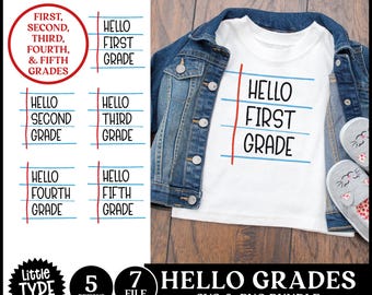 Hello Grade SVG Bundle: Back to School Clipart (digitaler Download