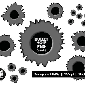 BULLET HOLE PNG Bundle | Gun Shot png clipart set