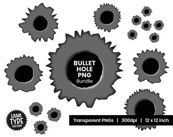 BULLET LOCH PNG-Bundle | Gun Shot png Clipart-Set