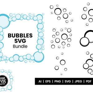 BUBBLES SVG Bundle / Bubble PNG Clipart Set