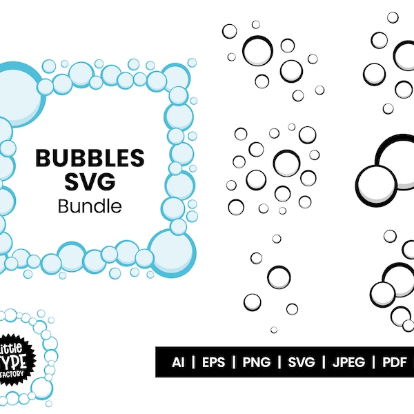 BUBBLES SVG Bundle | Bubble PNG Clipart Set