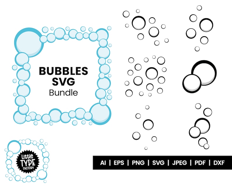 BUBBLES SVG Bundle Bubble PNG Clipart Set - Etsy