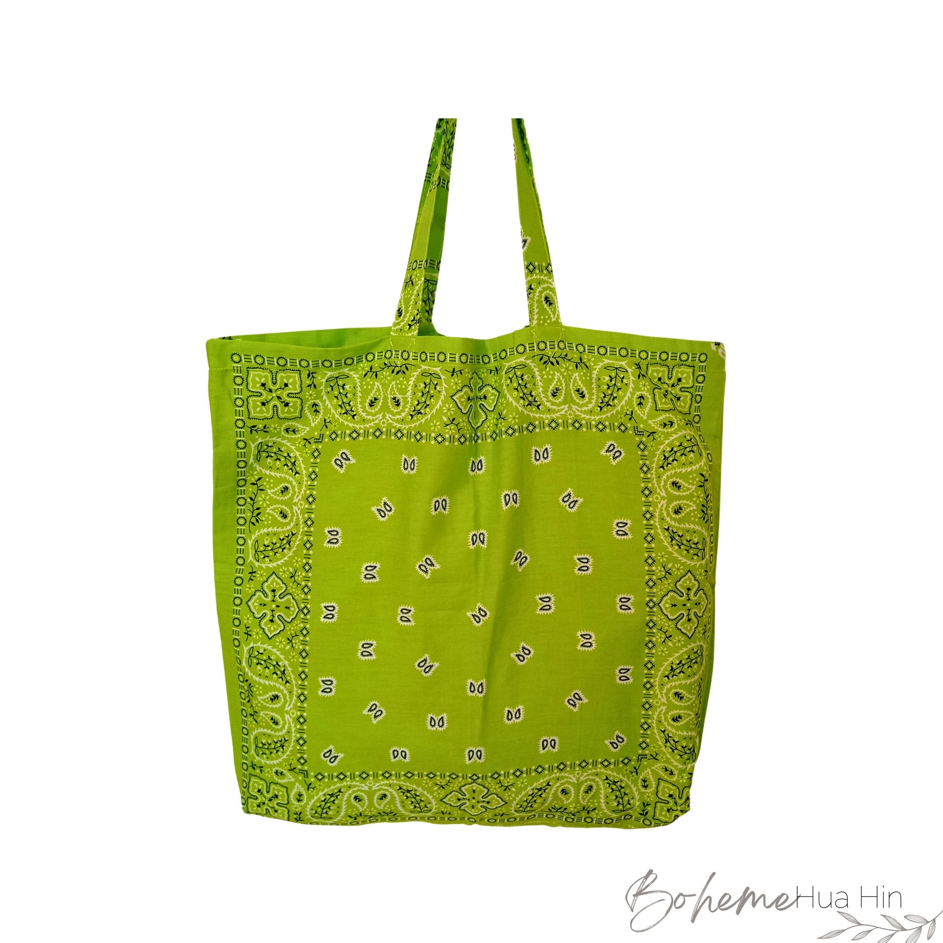 ★LeSportsac★ Bandana Green Large Chain Quilt Tote Bag 1486 Lesportsac LG CHAIN QUILT TOTE 1486 Official Tote Bag