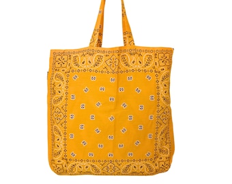 Large bandana paisley tote bag
