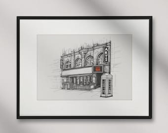 Choir of Man, The Arts Theatre, London West End, Hand-drawn ART PRINT. (30cmx40cm, Matt Ultra 240gsm) (UNFRAMED)