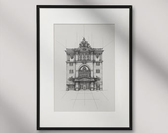 Hamilton -The Musical / Billy Elliot, Victoria Palace, West End de Londres, IMPRESIÓN ARTÍSTICA dibujada a mano. (30 cm x 40 cm, Matt Ultra 240 g/m²) (SIN MARCO)