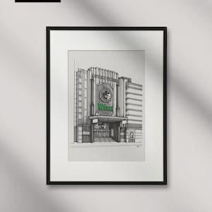 Wicked, Apollo Victoria Theatre, London West End, Hand-drawn ART PRINT. (30cmx40cm, Matt Ultra 240gsm) (UNFRAMED)
