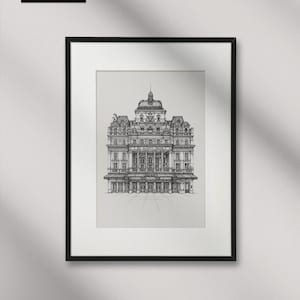Phantom of the Opera, Her/His Majesty’s Theatre, London West End, Hand-drawn ART PRINT. (30cmx40cm, Matt Ultra 240gsm) (UNFRAMED)