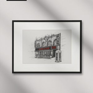 Bonnie & Clyde, The Arts Theatre, London West End, Hand-drawn ART PRINT. (30cmx40cm, Matt Ultra 240gsm) (UNFRAMED)