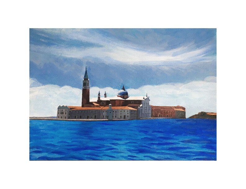Palace of Venice on shops the Sea Italy Piazza San Marco, Venice Original watercolor landscape painting 10x14 inches Wall art Christmas gift