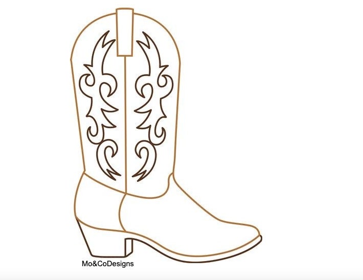Cowboy Boot SVG File for Cricut or Smart Machine - Etsy
