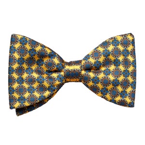 Yellow Bow Tie with Blue and Orange Detail