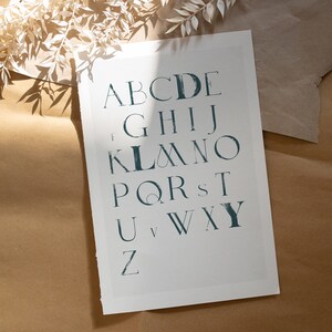 Alphabet Print, Digital Download, Printable Art, Wall Art, Print, Instant Download, Blue, Home Decor