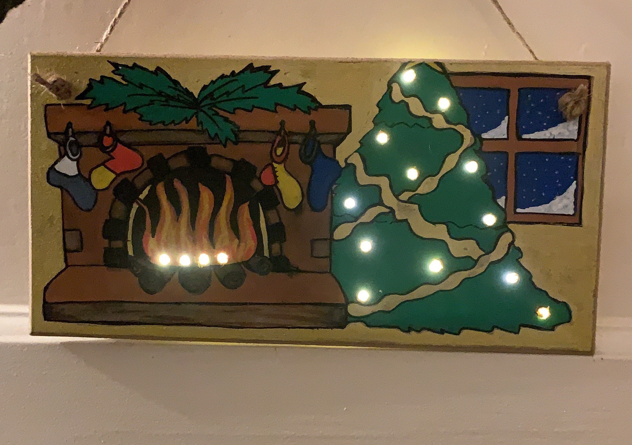 Decoración navideña iluminada hecha a mano | Etsy