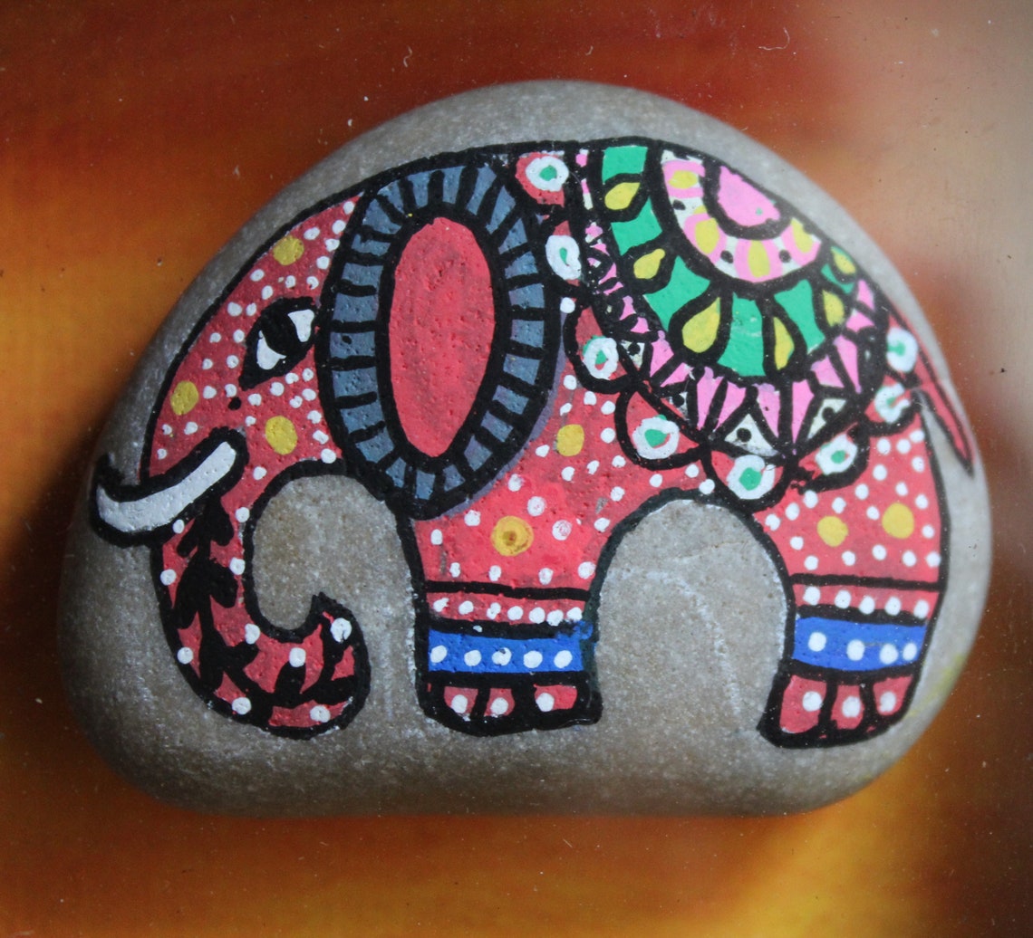 Ellie the Elephant Pebbleart Etsy