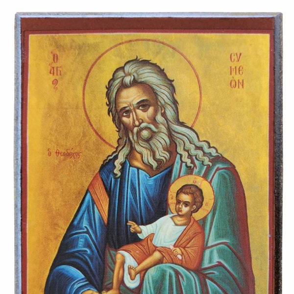 Saint Symeon, The God-Receiver, Byzantine icon, orthodox icon, handmade icon