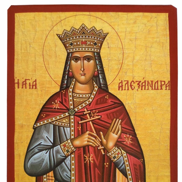 Heilige Alexandra, Martelares, De Keizerin, vrouw van Diocletianus, Byzantijns icoon, orthodox icoon, handgemaakt icoon