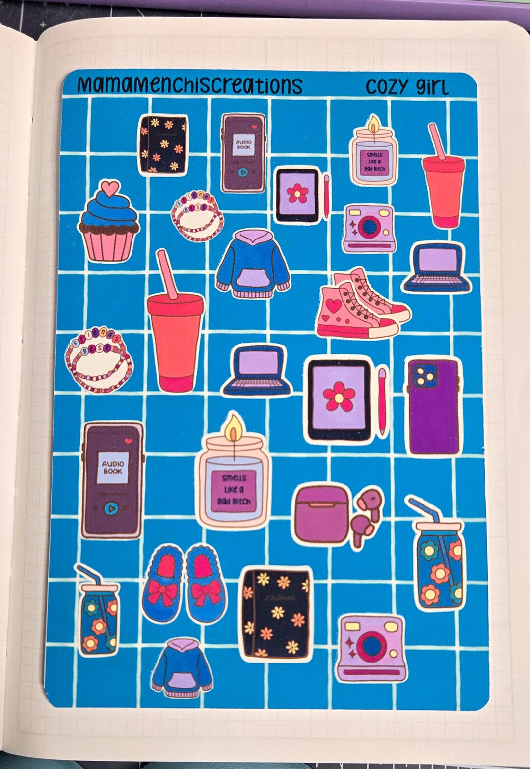 Cozy Girl Cozy Vibes Bujo Journal Planner Deco Sticker Sheet - Etsy