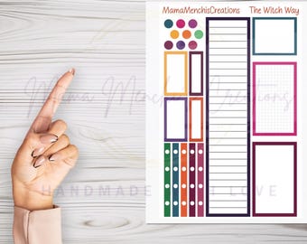Witchy Planner Matte Stickers: Bujo Journal Deco Boxes