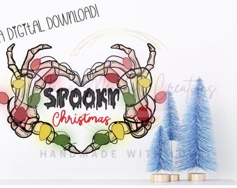 Spookachtige kerstmis handgetekende sublimatie digitale png-download