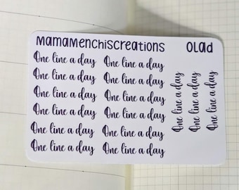 One Line A Day Bujo Journal Planner deco Sticker Sheet