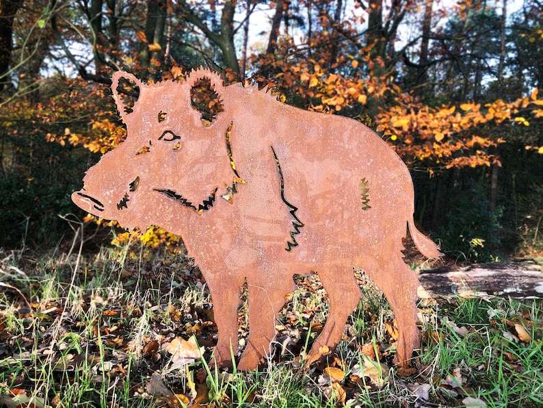 Cerf Edelrost, cerf, animal, fer, rouille, décoration de jardin, décoration de jardin, métal Wildschwein (B2)