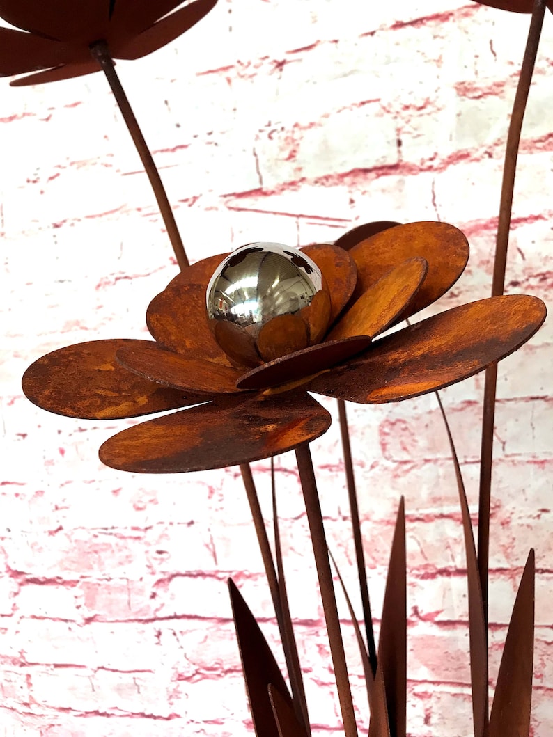 Edelrostblume XXL Edelrost Blume Gartendeko Rost Metallblume Etsy