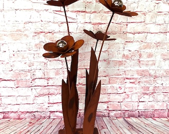 Patina flower XXL patina flower, garden decoration rust metal flower