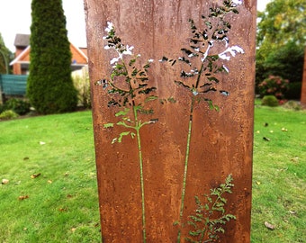 Patina garden privacy screen wall rust privacy wall metal 150*62 cm grasses