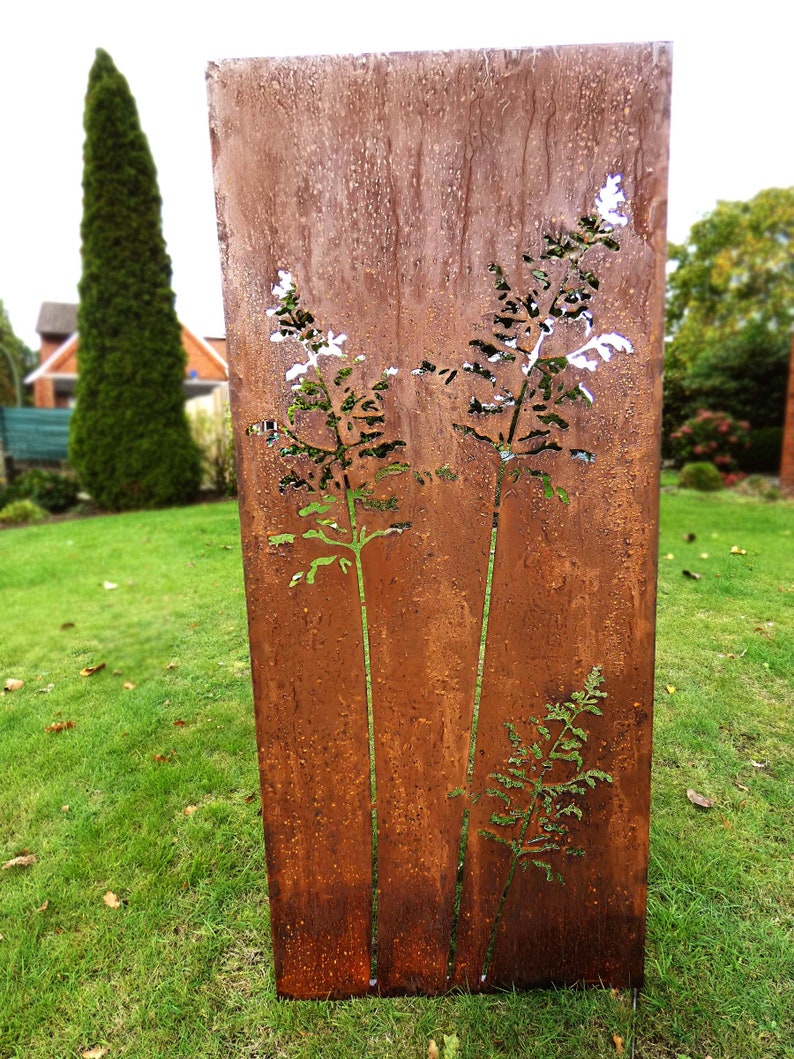 Patine jardin brise-vue mur rouille intimité mur métal 15062 cm herbes image 1