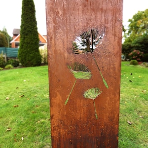 Tela de privacidade de jardim Edelrost Parede Ferrugem Tela de privacidade Metal 150*62 cm Dente-de-leão