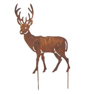 Cerf Edelrost, cerf, animal, fer, rouille, décoration de jardin, décoration de jardin, métal Rehbock (B1 links)