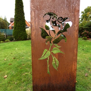 Edelrost Garten Sichtschutz Wand Rost Sichtschutzwand Metall 150*62 cm Rose