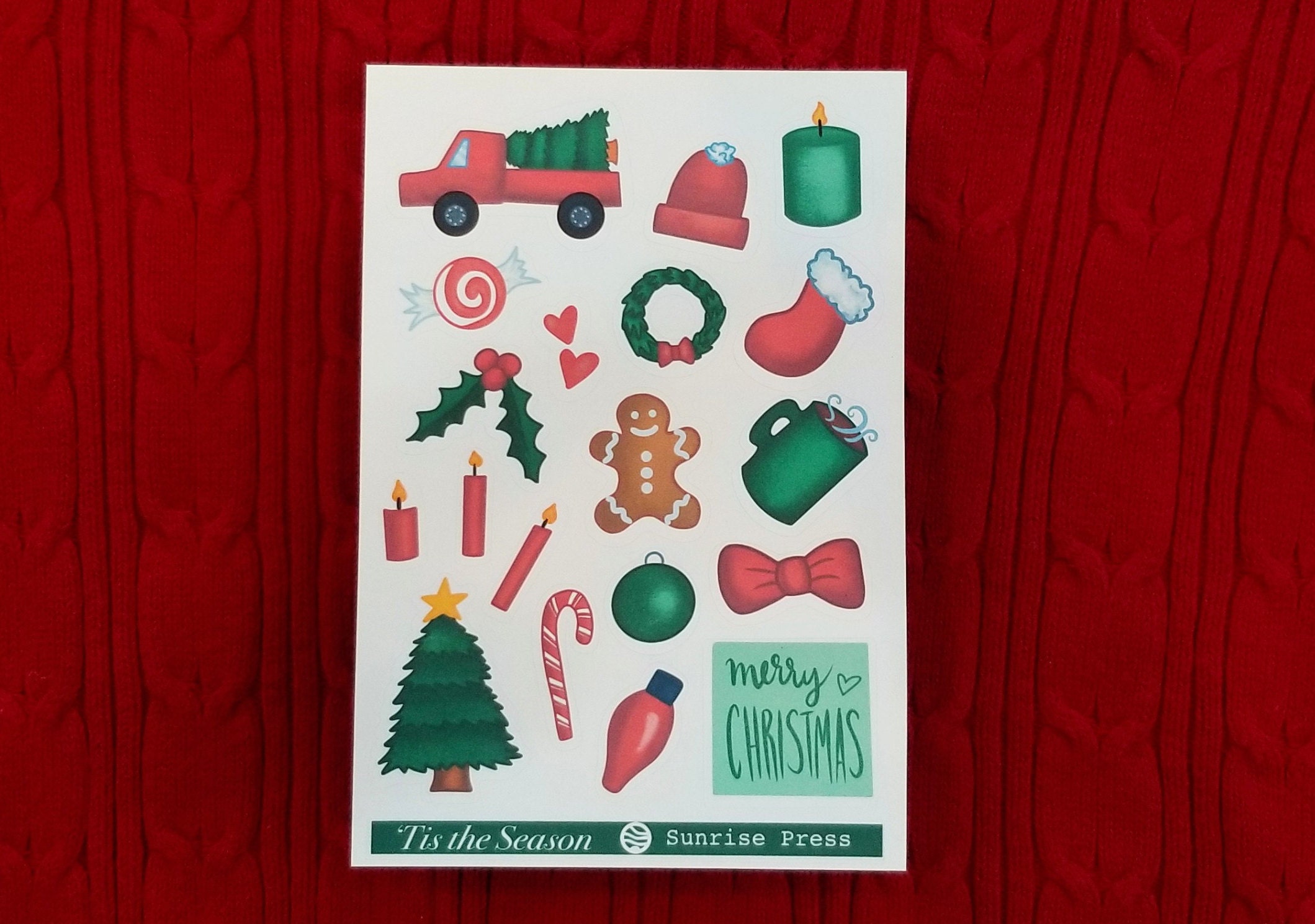 Christmas Sticker Sheet // Christmas Stickers Christmas Etsy