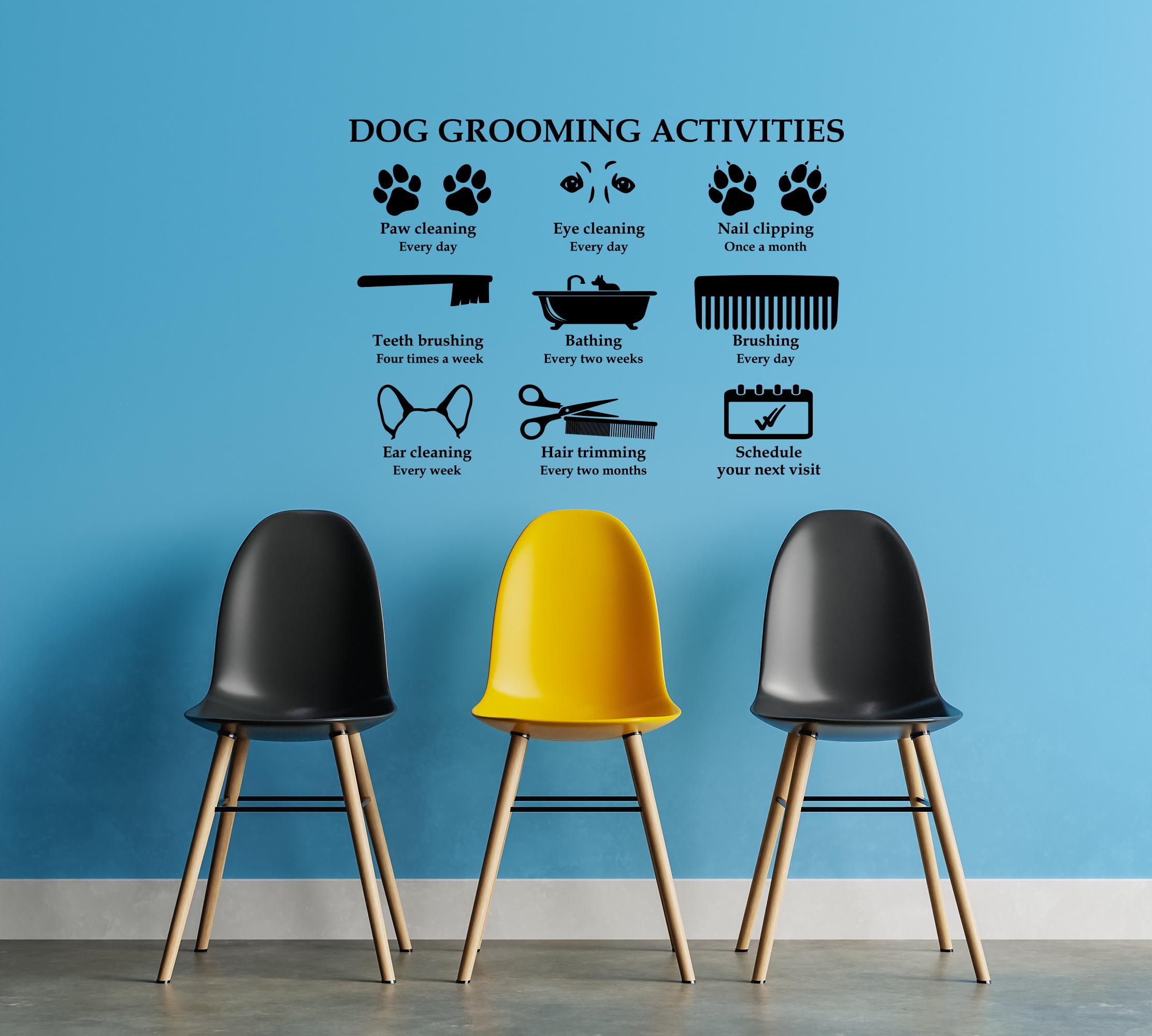 Grooming Salon Reception Large Decal, Dog Business Big Sticker for Pet ...
