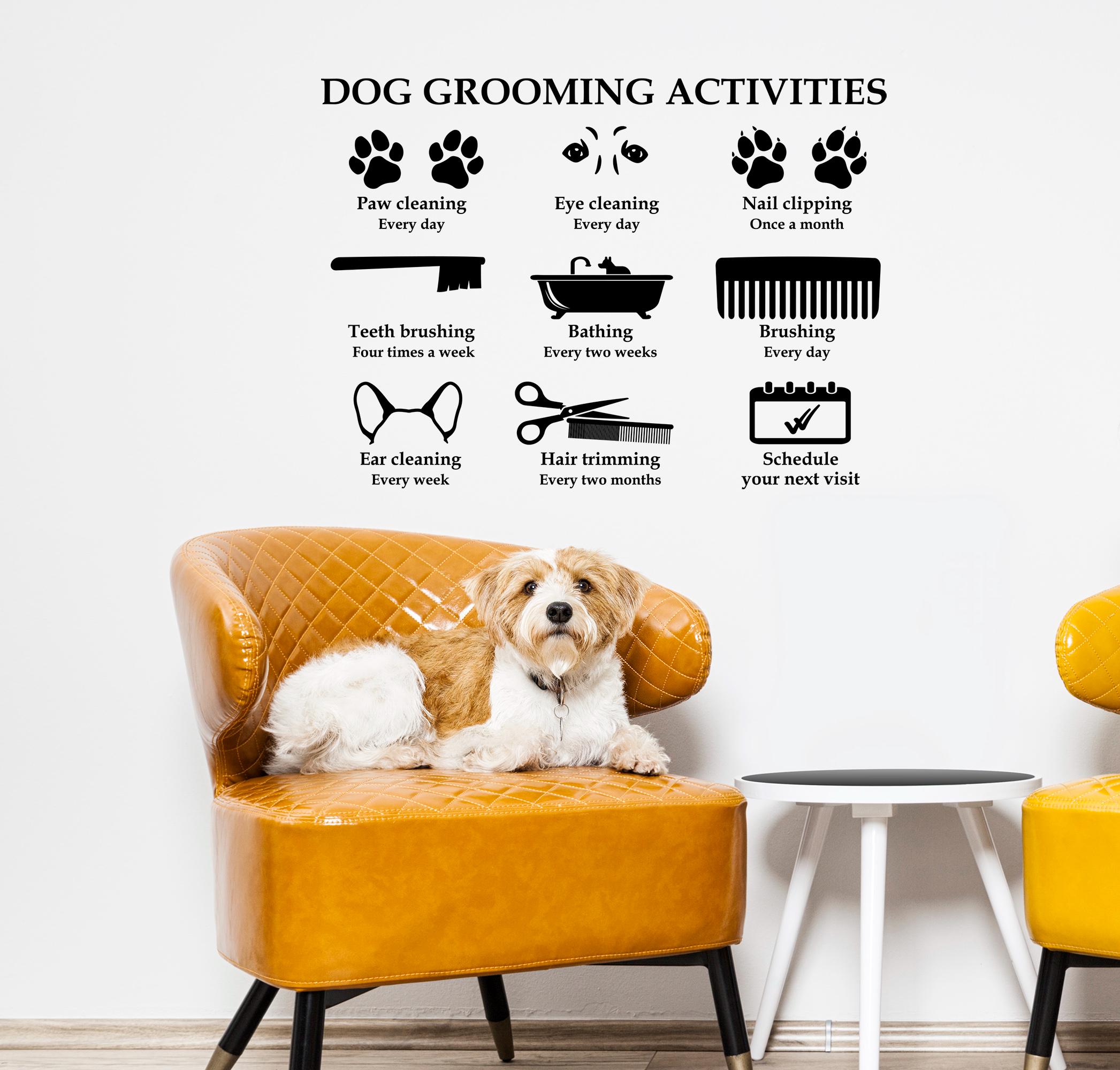 Grooming Salon Reception Large Decal, Dog Business Big Sticker for Pet ...