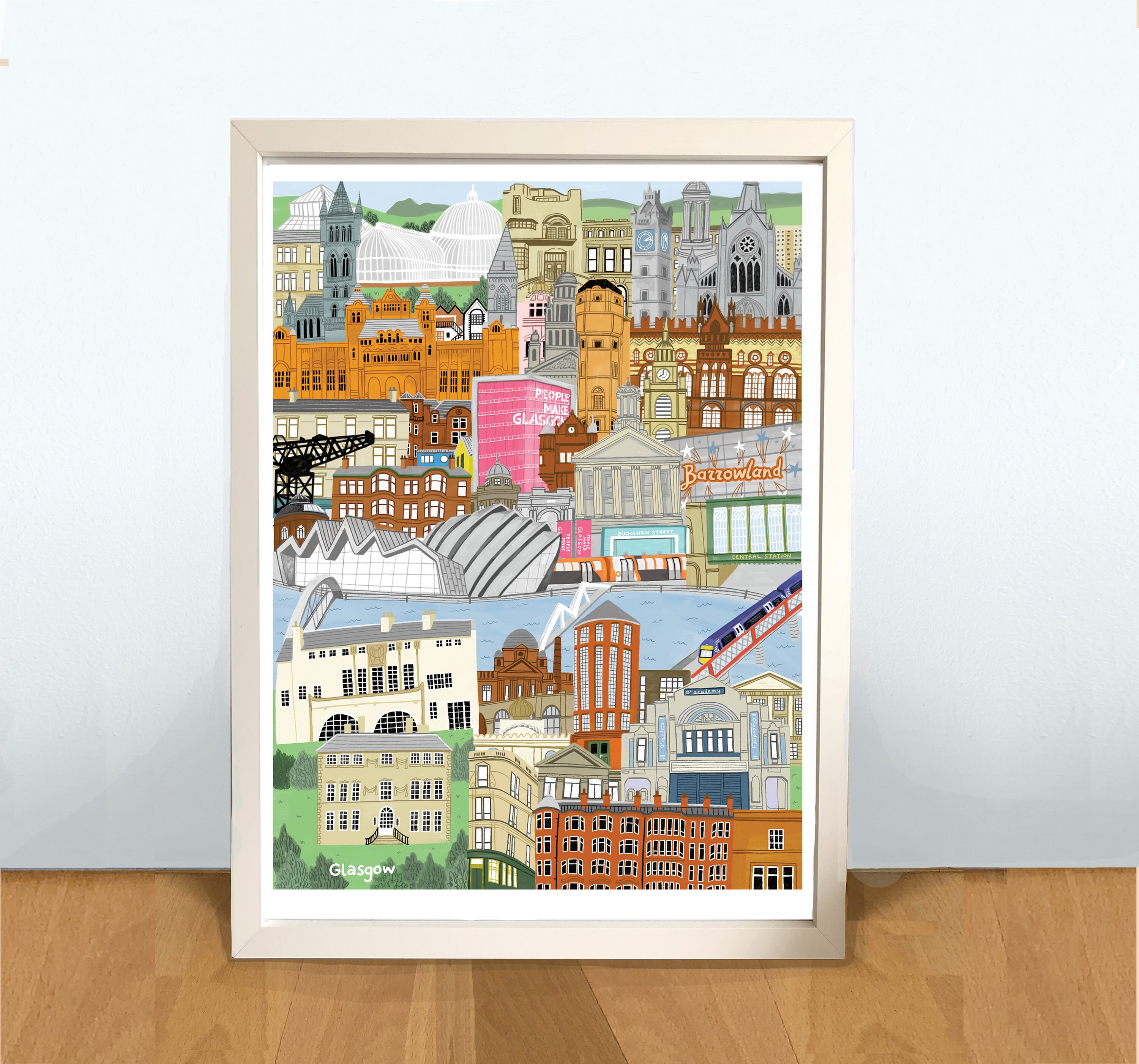 Glasgow Map Art Print Map Wall Art Etsy UK