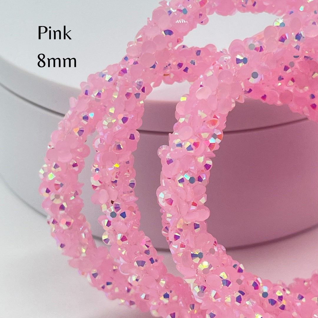 Pink Glitter Resin Rope: 8mm Jewelry Making, Flower Centers - Sold by ...