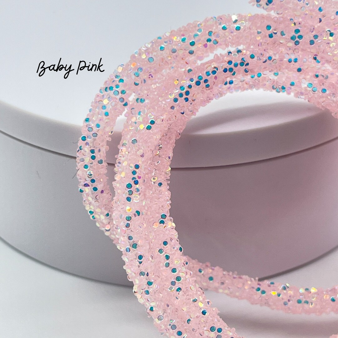Baby Pink Iridescent Glitter Resin Rope - 6mm (sold by the Yard) - Etsy