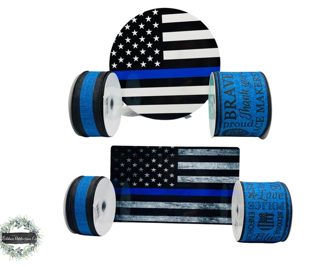 Police Ribbon & Sign Sets | Wired Ribbon | Blue, Gray, or White Ribbon ...