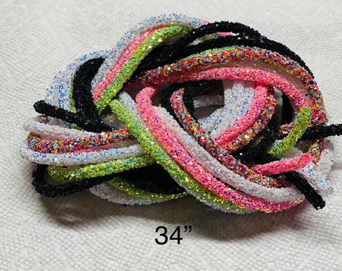 GLITTER RESIN Rope | Remnant Sizes | Rhinestone Rope | Used for Flower ...