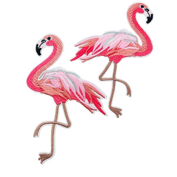 Flamingo Iron or Sew On Patch, 5.6" X 3.9", Used on Hats, Bags, Backpacks, Shirts, DIY Projects