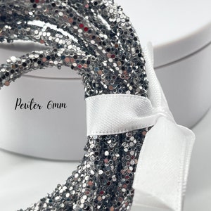 Pewter Glitter Rope: 6mm Rhinestone Tubing, Jewelry & Embellishments