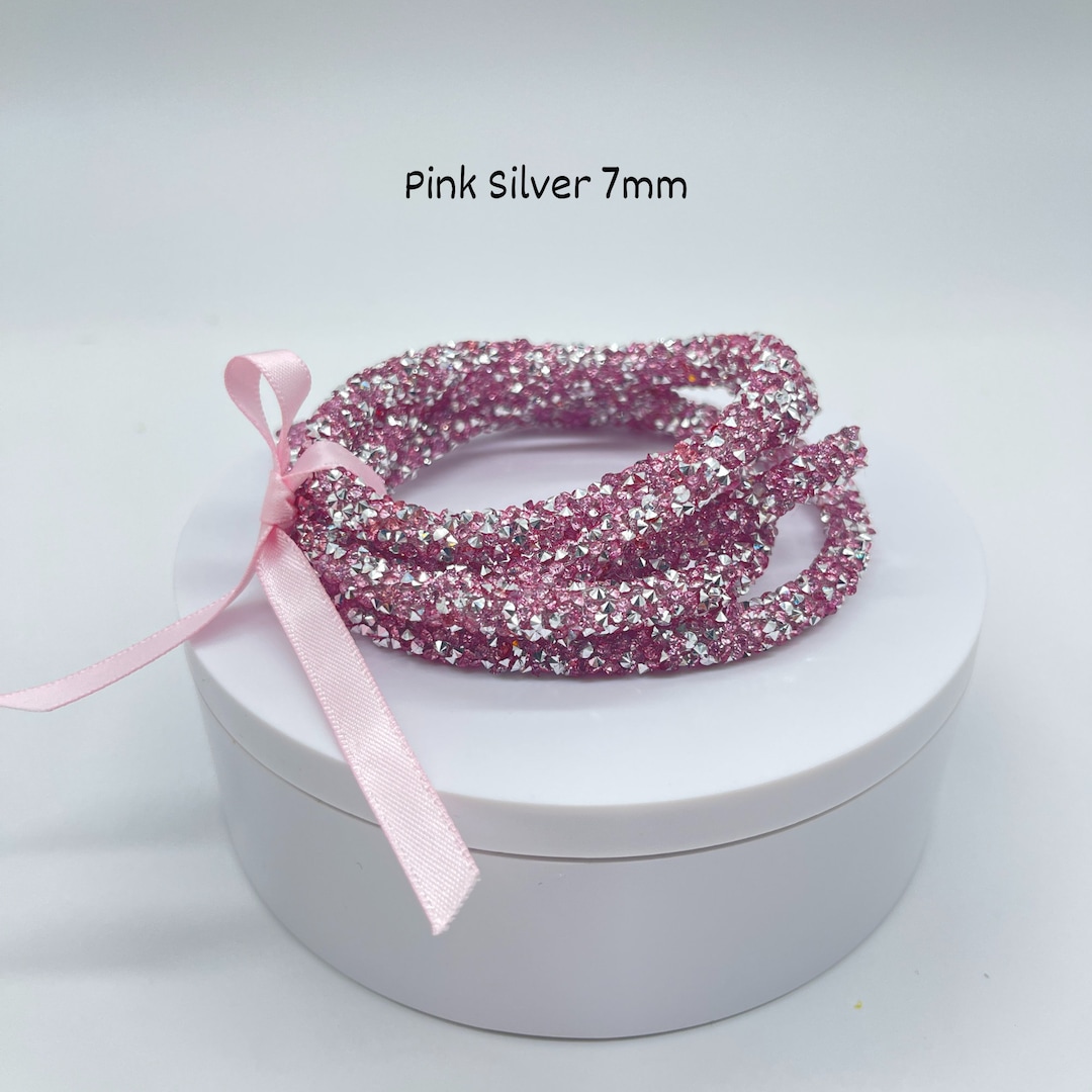 Pink Silver Chunky Glitter Rope: 7mm Hollow Sequin Cord - Etsy