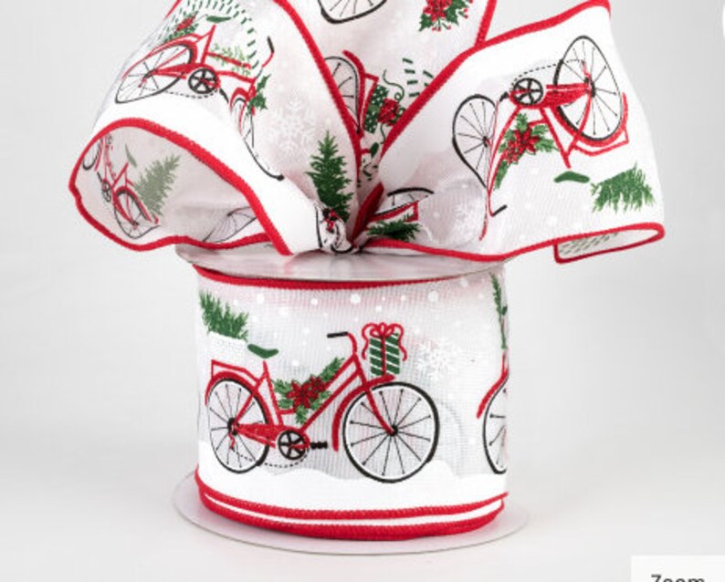Craft Supplies Wreaths Holiday Gift Basket Lantern Bow Centerpiece Christmas Ribbon Garland Mailbox Bow Tree Topper Bows BICYCLE