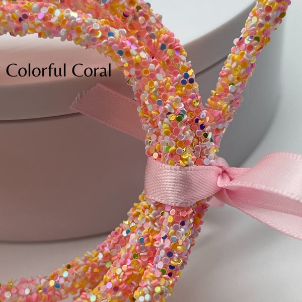 Glitter Rope | GLITTER Tubing | Colorful Coral  | Sold by the Yard | Make Flower Centers | Jewelry | Wreath Attachments | Gift for Crafter