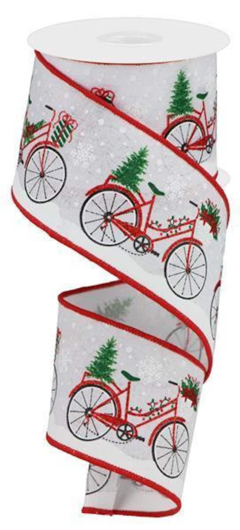 Craft Supplies Wreaths Holiday Gift Basket Lantern Bow Centerpiece Christmas Ribbon Garland Mailbox Bow Tree Topper Bows BICYCLE