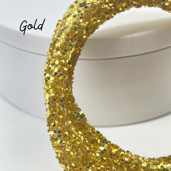 GOLD Glitter Rope | Sequin Rope | 6MM  | Sold by the Yard | Make Flower Centers | Jewelry Making Supplies | Clothes Embellishment